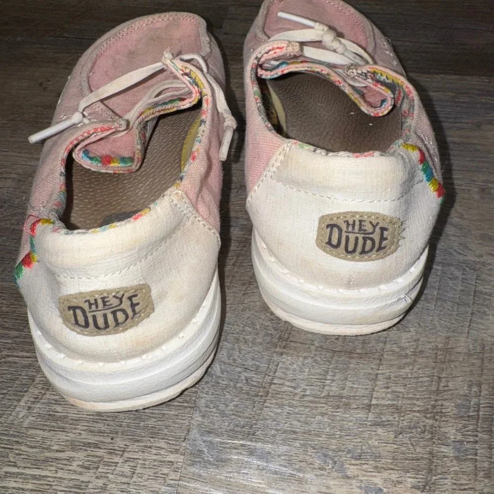HEYDUDE Wendy Boho Rose Youth 2 Pink Slip On Loafers Boho Aztec Kids Shoes